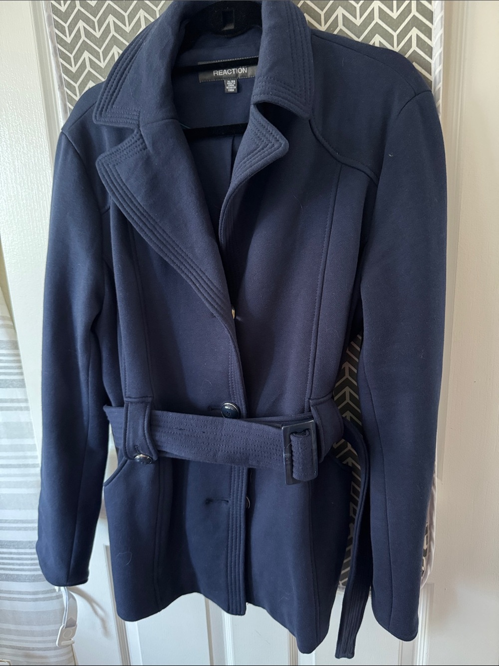 Kenneth Cole Reaction Navy Belted Trench Coat